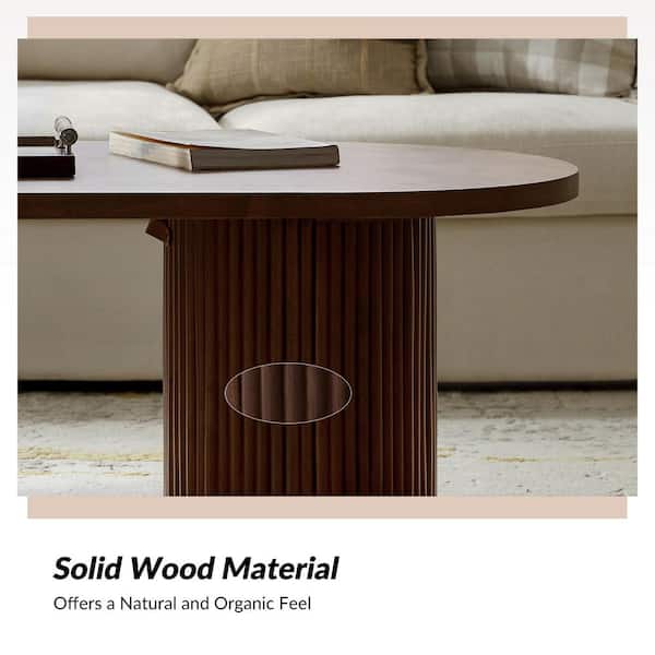 JAYDEN CREATION Roland Walnut 53 in. W Modern MDF Oval