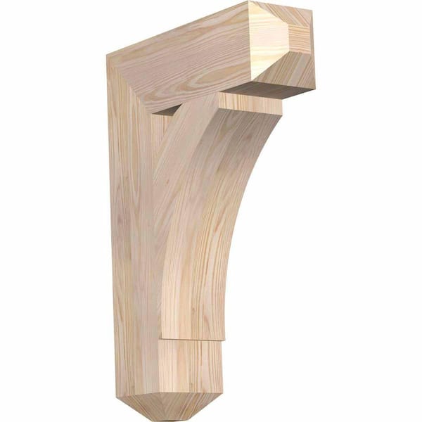 Ekena Millwork 5.5 in. x 28 in. x 20 in. Douglas Fir Thorton Craftsman Smooth Bracket