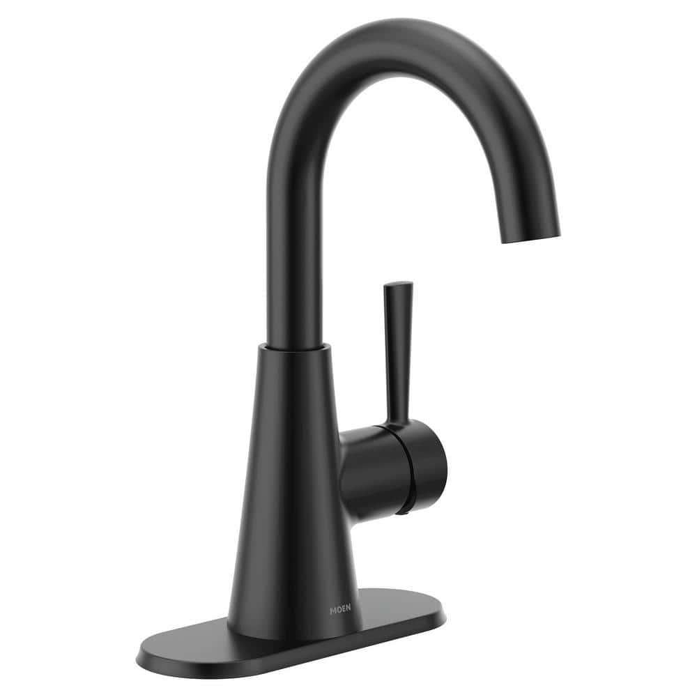 Matte Black Brass Single Handle Bathroom Faucet