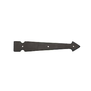 8-1/16 in. (205 mm) Matte Black Forged Iron Decorative Rustic False Hinge for Barn Door