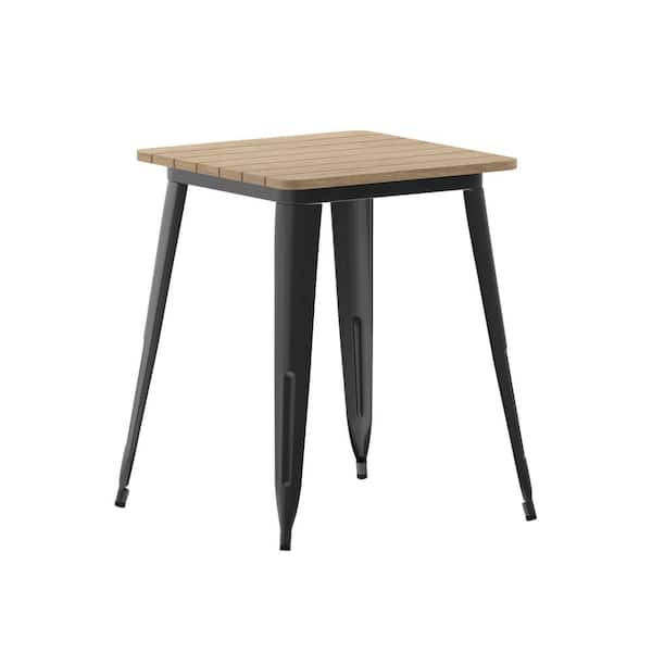 Carnegy Avenue Contemporary Black Plastic 24 in. 4-Leg Dining Table with Steel Frame (Seats 2)
