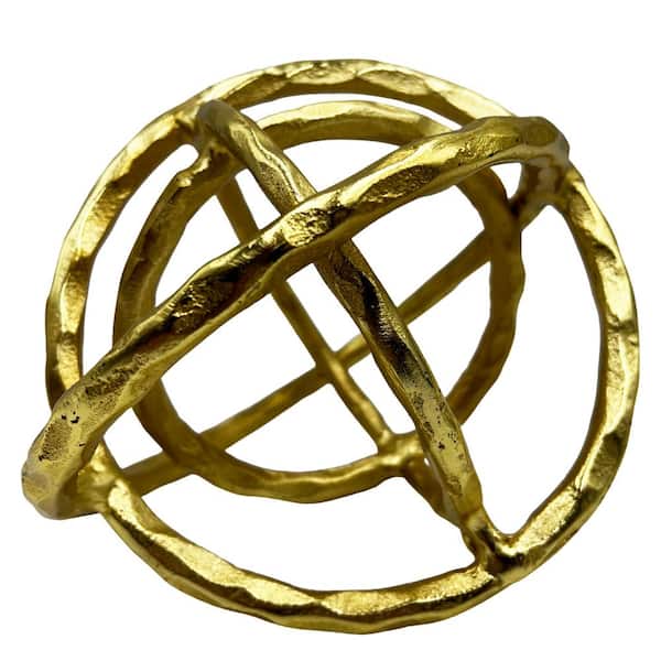 castellousa Gold 6 in. x 6 in. Aluminum Decorative Orbit Metal Sculpture