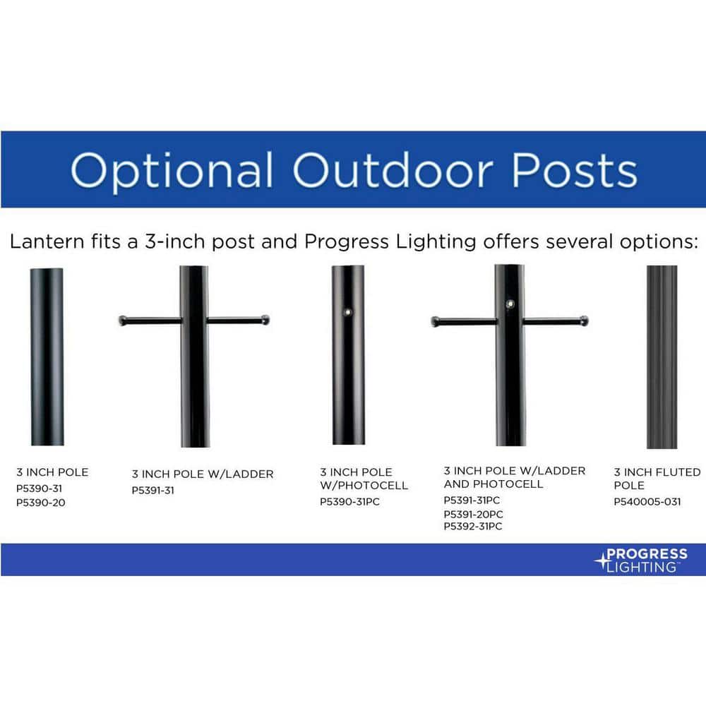 Ramsey Black Hexagonal Metal Outdoor Post Lantern