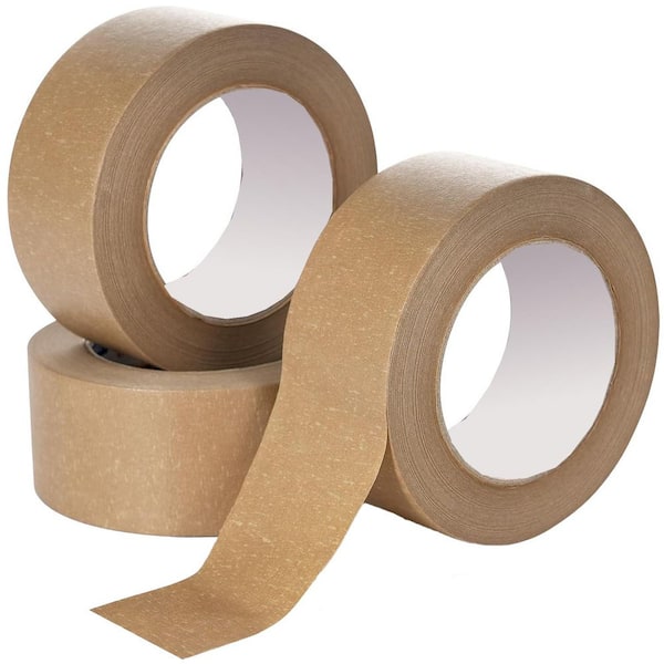 N/A 2 in. x 55 yds. Biodegradable Kraft Paper Tape 3 Rolls Eco Friendly Writable Uncoated Packing Brown 1.79 lb.