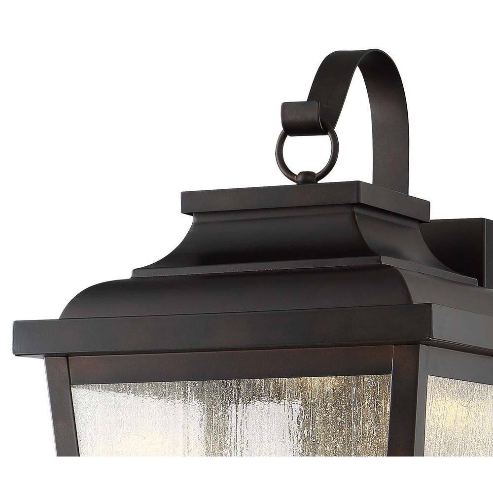 Chelesa Bronze LED Outdoor Wall Light with Clear Seeded Glass