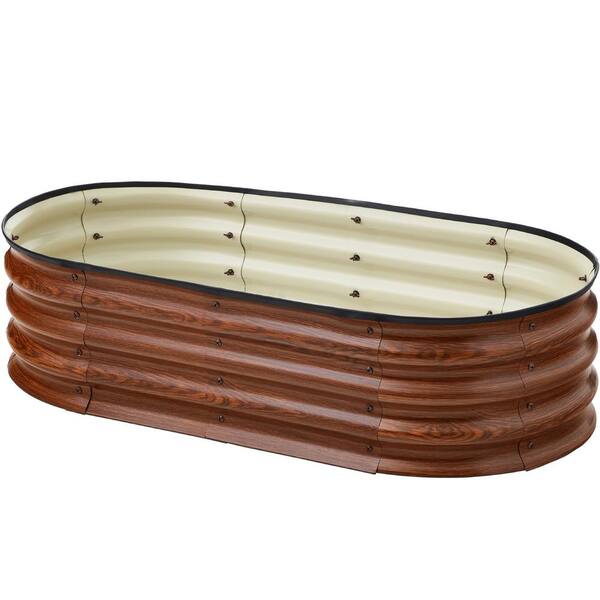 Best Choice Products 4 ft. x 2 ft. x 1 ft. Oval Steel Raised Garden Bed