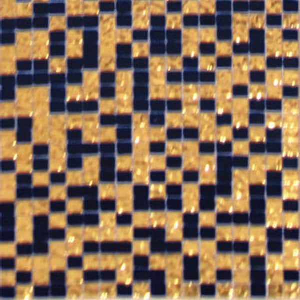 Apollo Tile Mingles 4" x 6" Glossy Gold and Blue Glass Mosaic Uniform square Wall and Floor Sample Tile 0.13 sq. ft./Piece (1-Pack)