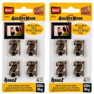 4-Piece 20 lbs. Gallery Picture Hooks (2-Pack)