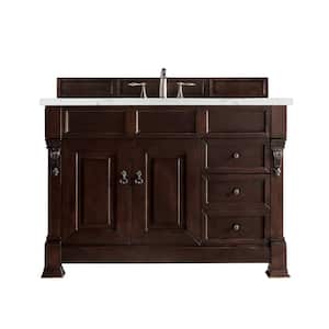 Brookfield 48 in. W x 23.5 in. D x 34.3 in. H Single Vanity in Burnished Mahogany with Eternal Jasmine Pearl Quartz Top