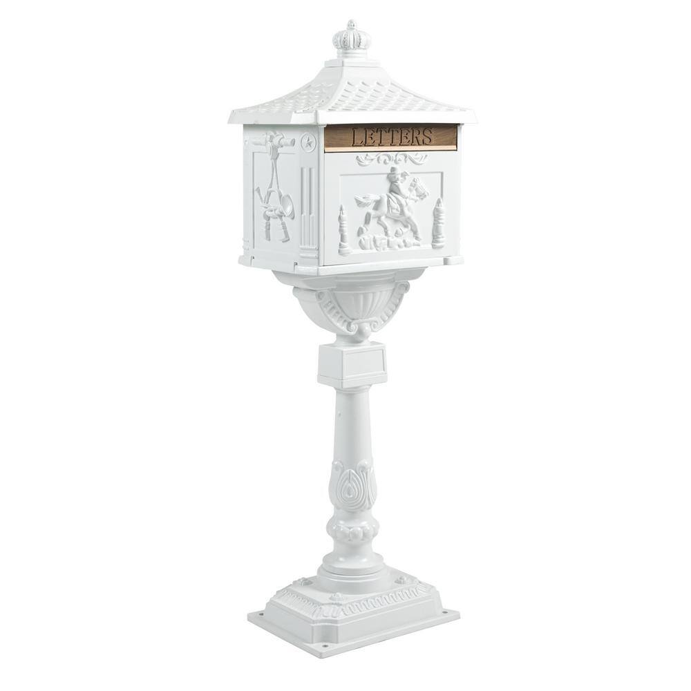 Security Heavy Duty Cast Aluminum White Mail Box - Postal Mail Box