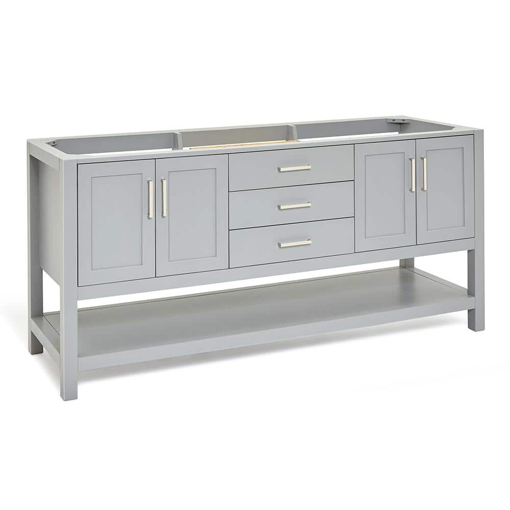 Magnolia 72 in. W x 21.5 in. D x 34.5 in. H Bath Vanity Cabinet without Top in Grey -  ARIEL, S072D-BC-GRY