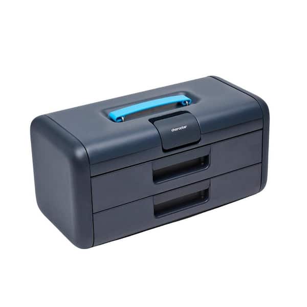 Character 17 in. Blue Portable Steel 3-Drawer Toolbox with Silicone Liners