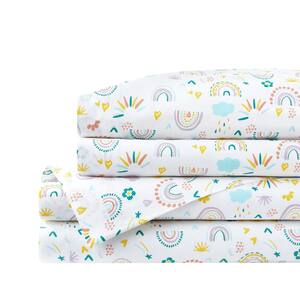 StyleWell Kids Cotton Rainbow Printed 3-Piece Twin Sheet Set FES-T