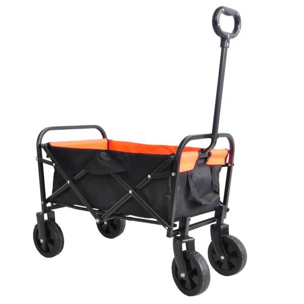 Unbranded 3 cu. ft. Steel Folding Garden Cart Collapsible Folding Outdoor Wagon Cart 600D Polyester Fabric Foldable
