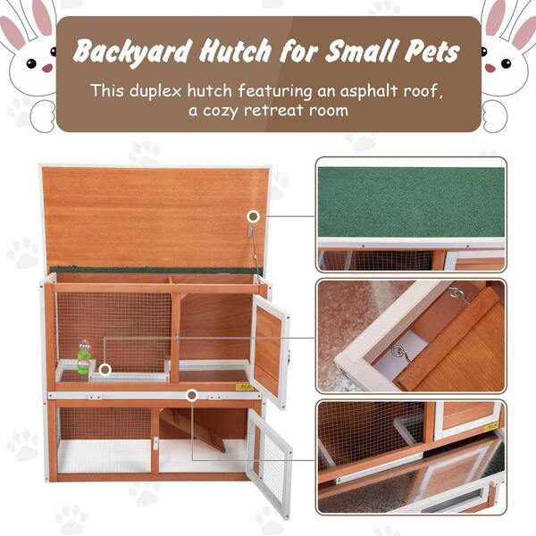 hardwood rabbit hutch