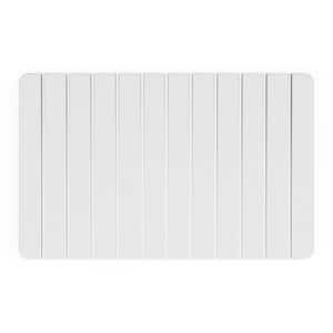 34 in. x 21 in. Quick Dry Large Slatted White Rectangle Diatomite Bathmat