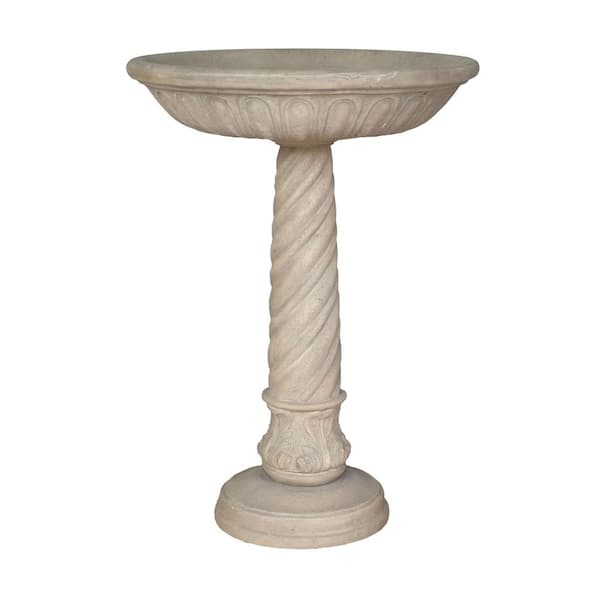 22 in. Dia Special Aged Granite Finish Cast Stone Fiberglass Birdbath