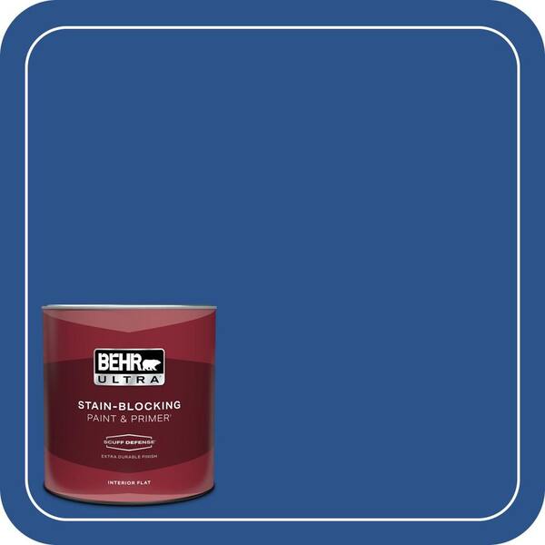 BEHR ULTRA 1 qt. #P520-7 Flashy Sapphire Extra Durable Flat Interior Paint & Primer