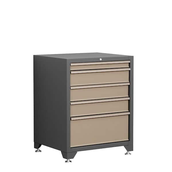 NewAge Products Pro Series 35 in. H x 28 in. W x 24 in. D 5-Drawer 18-Gauge Welded Steel Tool Chest in Taupe