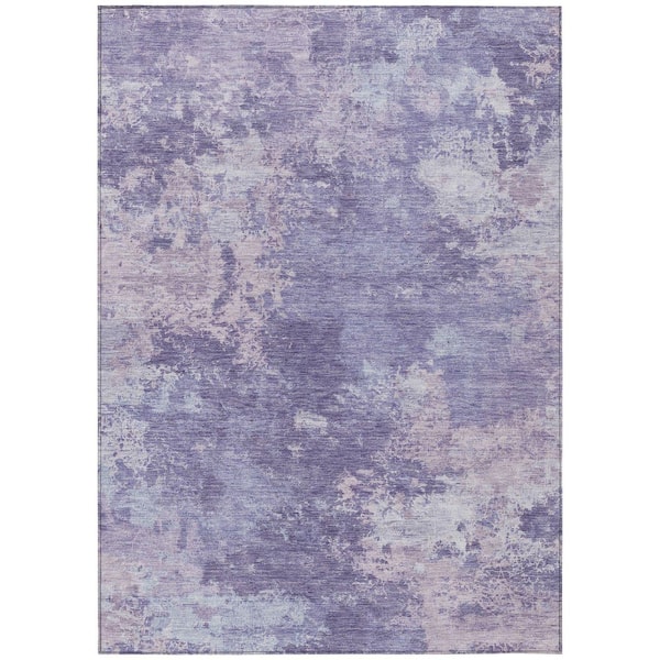 Chantille Machine Washable Indoor/Outdoor Abstract ACN2364 Plum 8 ft. x 10 ft. Area Rug