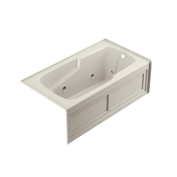 JACUZZI CETRA 60 in. x 32 in. Whirlpool Bathtub with Right Drain in Oyster