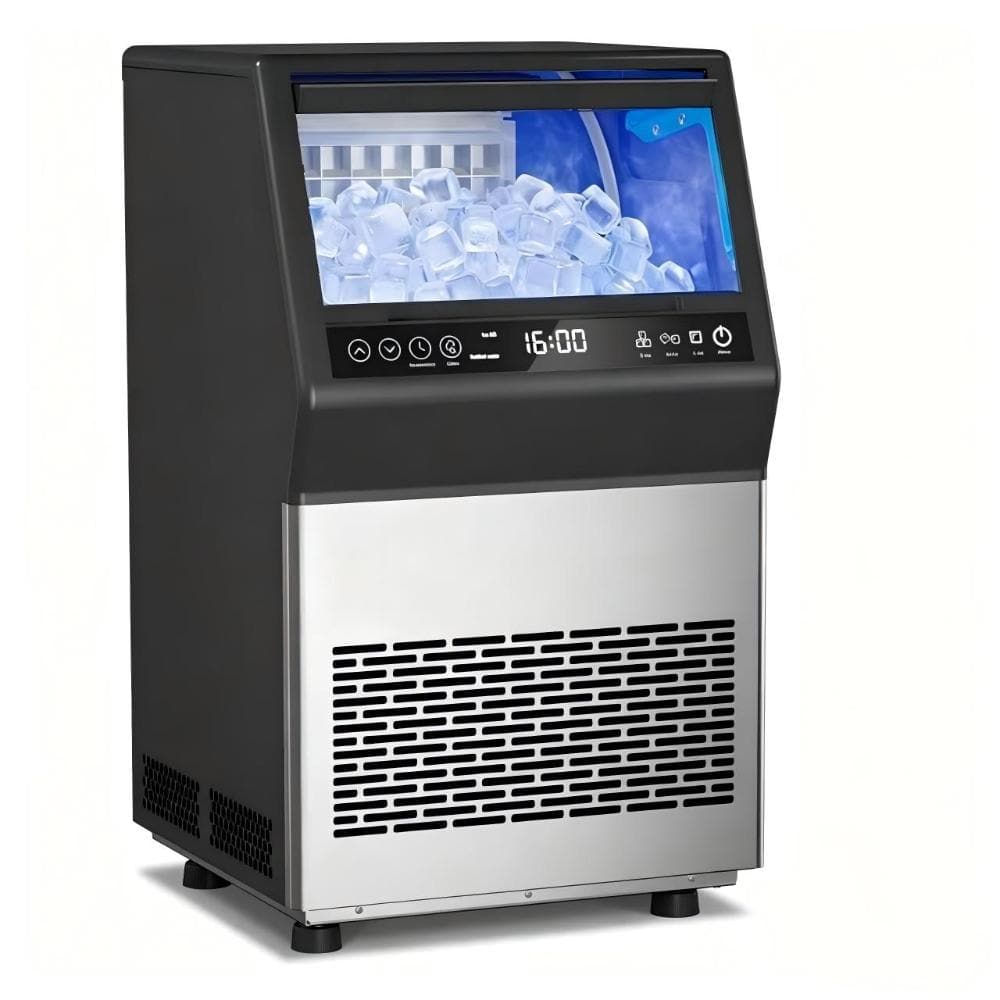 15.7 in. 110 LBS/24H Stainless Steel Commercial Ice Maker-Undercounter/Freestanding, Self-Cleaning, 3 Ice Thickness