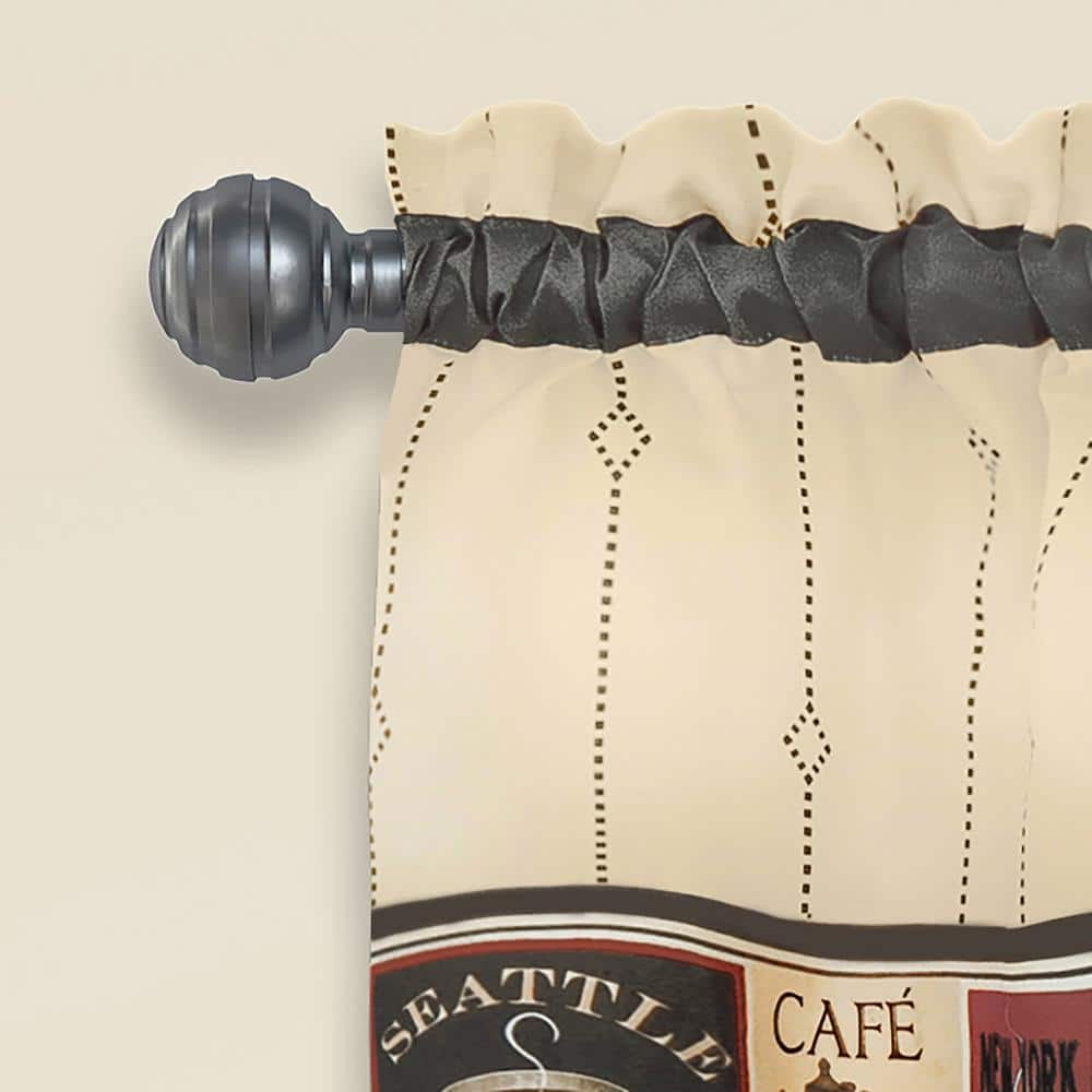 Cozy Cafe Tan-Black Wide Tier & Valance Set