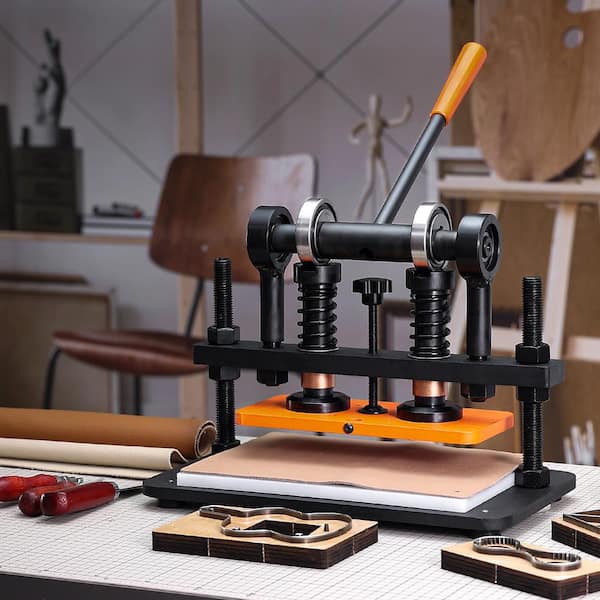 Leather Cutting Machine, 10.2 x 4.7 in. Embossing Plate Manual Die Cutter, 0.47 in. Pressure Stroke