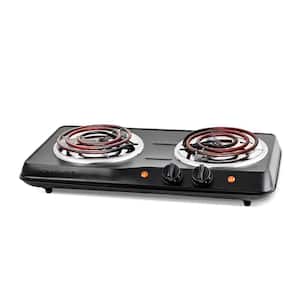 Double Coil Burner 6 in. and 5.75 in. Black Hot Plate