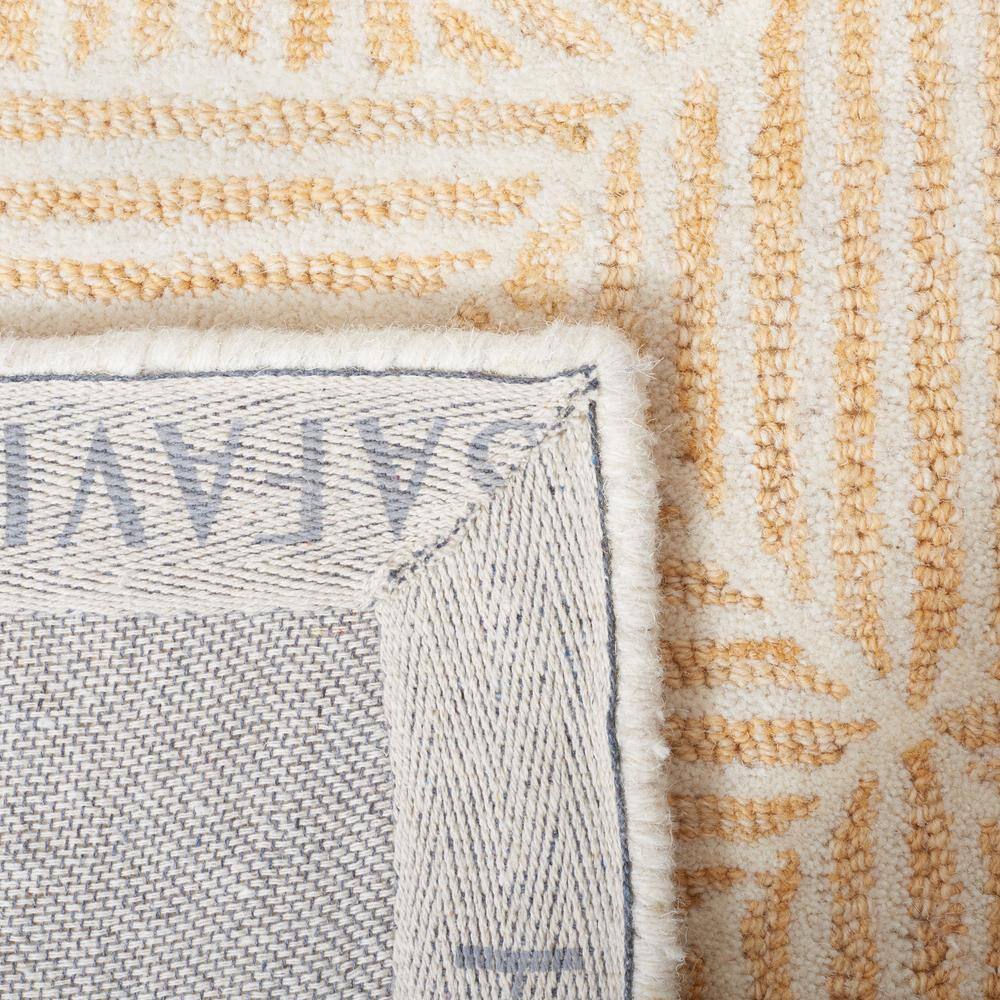 Gold/Ivory 4' x 6' Handmade Tufted Wool Abstract Rug
