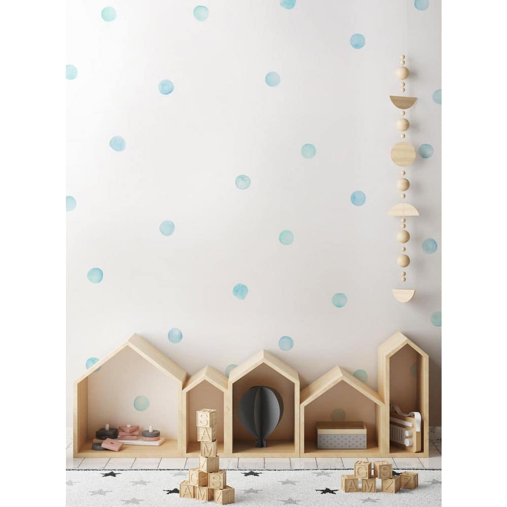 Blue Watercolor Dots Peel & Stick Nursery Wall Decals