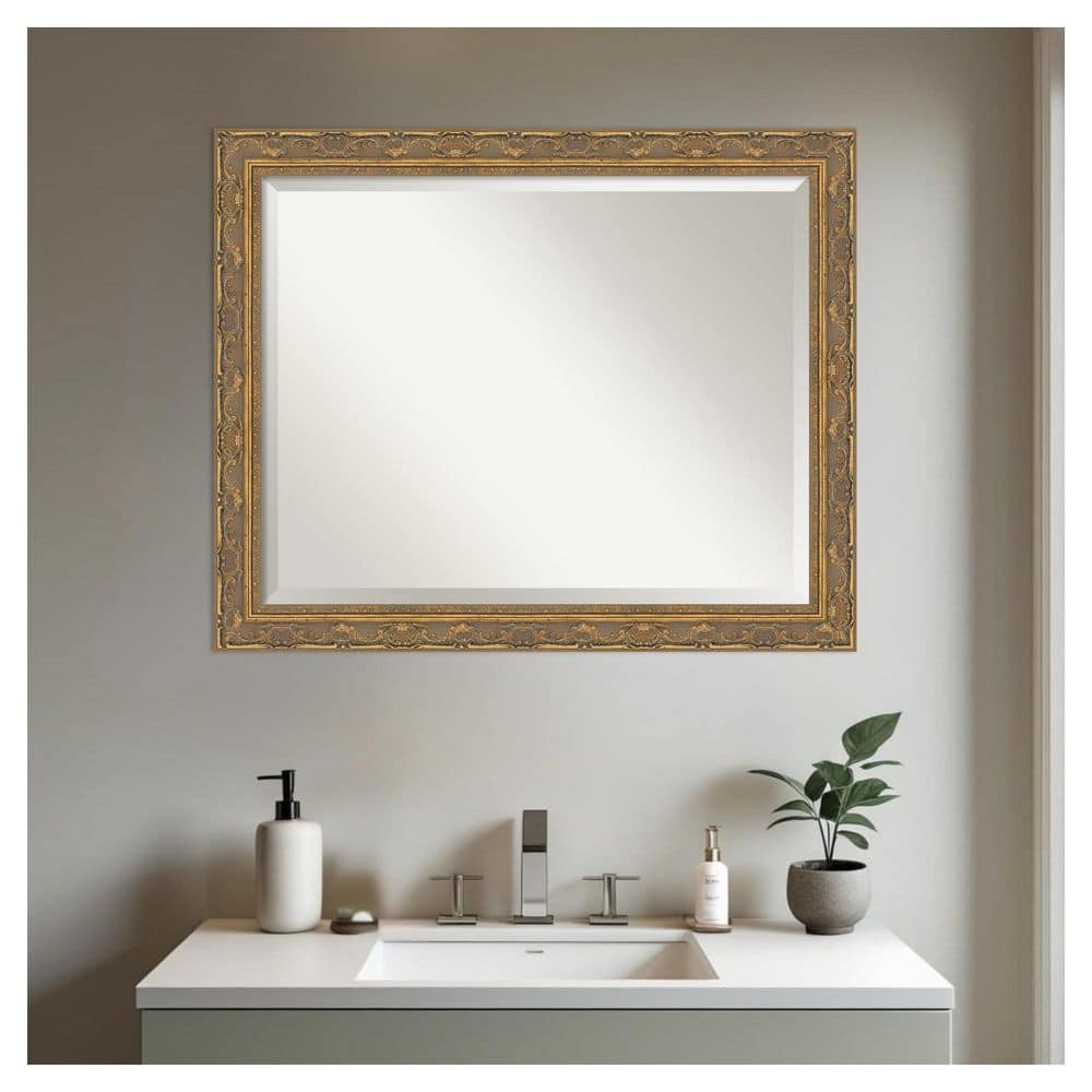 Amanti Art Filigree Gold 32.25 in. x 26.25 in. Beveled Traditional