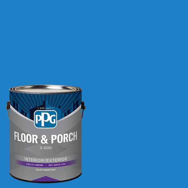 1 gal. PPG1241-6 Electric Blue Satin Interior/Exterior Floor and Porch Paint