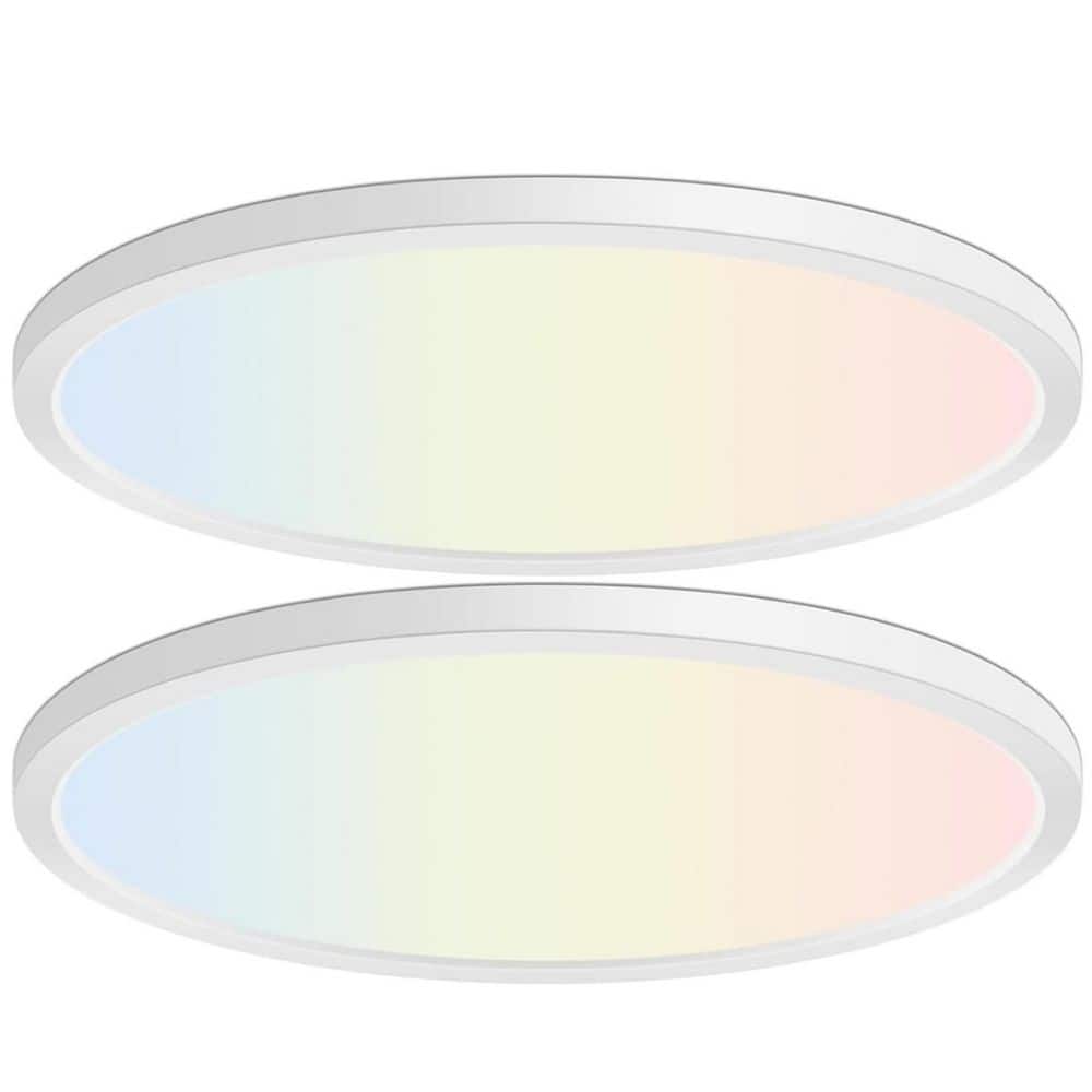 16 in. Round 5CCT Adjustable LED Flush Mount Ceiling Light 4800LM Hallway Closet Bathroom Lighting 110-130 Volt (2-PACK) price history on PriceWatchPro