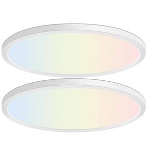 KOAOEIRS 16 in. Low Profile LED Flush Mount Round Closet Light Fixture ...