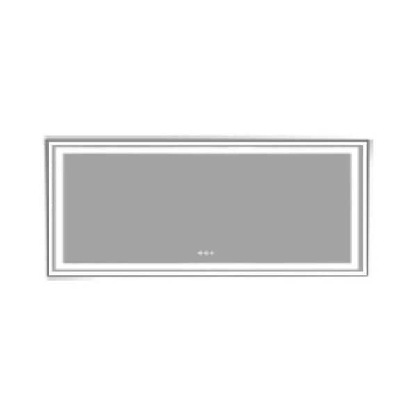 Unbranded 84 in. W x 32 in. H Rectangular Frameless Anti-Fog LED Color Backlit Wall Mount Modern Decorative Bathroom Vanity Mirror