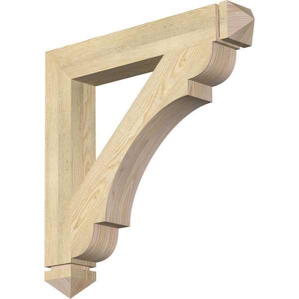 Ekena Millwork 4 in. x 28 in. x 28 in. Douglas Fir Olympic Arts and Crafts Rough Sawn Bracket