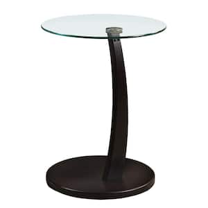 Jasmine 24 in. Cappuccino and Clear Glass End Table