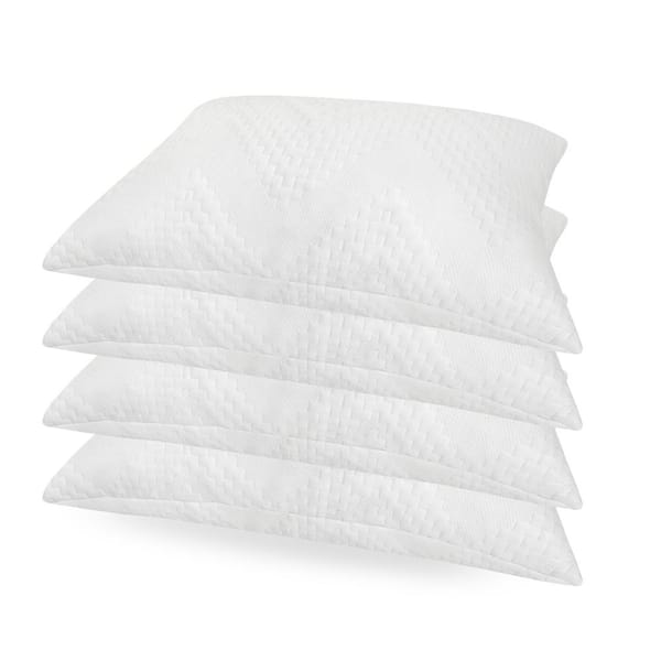 BODIPEDIC Classics Custom Comfort Memory Foam Cluster Jumbo Bed Pillow Set of 4