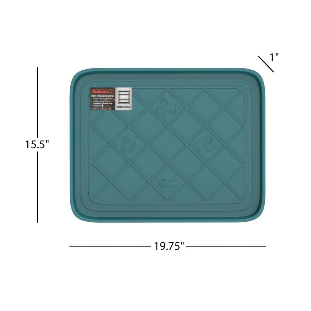 Teal Small Water Resistant Plastic Boot Tray for Entryway