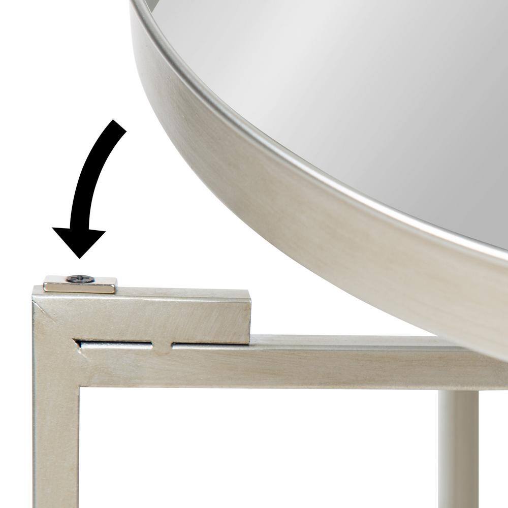 Celia Silver Foldable Iron and Glass Side Table