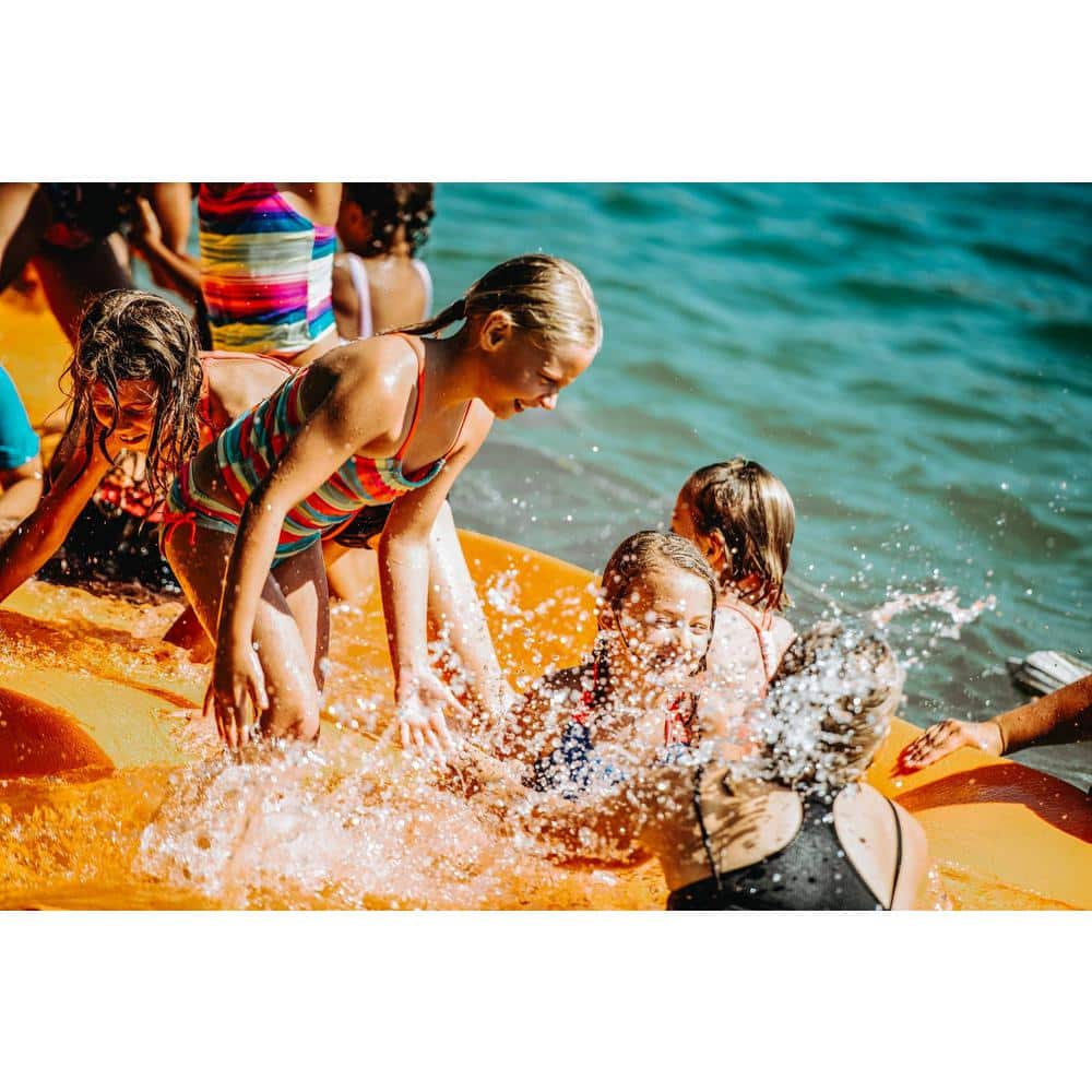 Green and Orange 18x6 ft Foam Floating Water Mat