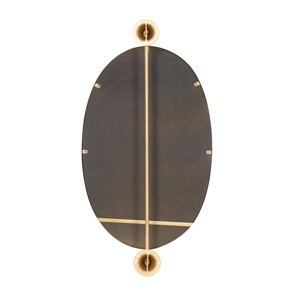 Elegant Gold Oval Wood Wall Mirror 15" x 28.6"