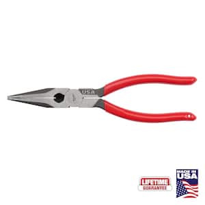 8 in. Long Needle Nose Pliers with Fish Tape Puller and Dipped Grip