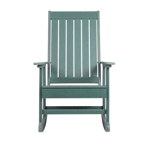 Island Retreat Hunter Green Plastic Ez Care Outdoor Rocking Chair Nu6916 The Home Depot Ez Care Outdoor Rocking Chair, St Croix Outdoor Furniture