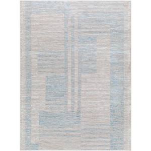 Allegro Light Beige/Blue Geometric 9 ft. x 12 ft. Indoor Area Rug