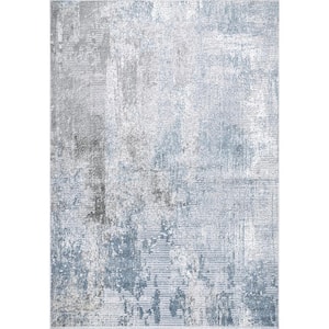 Alice Abstract Waterfall Blue 9 ft. x 12 ft. Area Rug