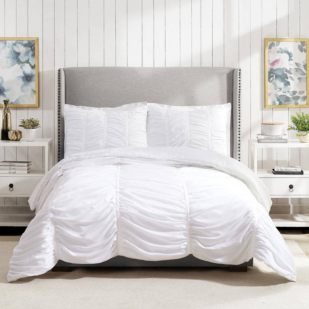 Emily Texture 3-Piece White King Polyester Comforter Set price history on PriceWatchPro
