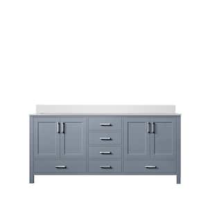 Jacques 60 in. W x 22 in. D Dark Grey Double Bath Vanity and White Quartz Top
