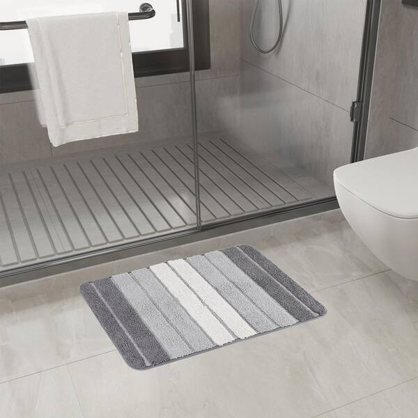 ◆フィスバ◆シーツ◆244×294cm◆グレー◆L-2506WE11◆ Jeedeson 19.69 in. x 31.5 in. Flocked Bath Rug Mat, Non Slip, Soft